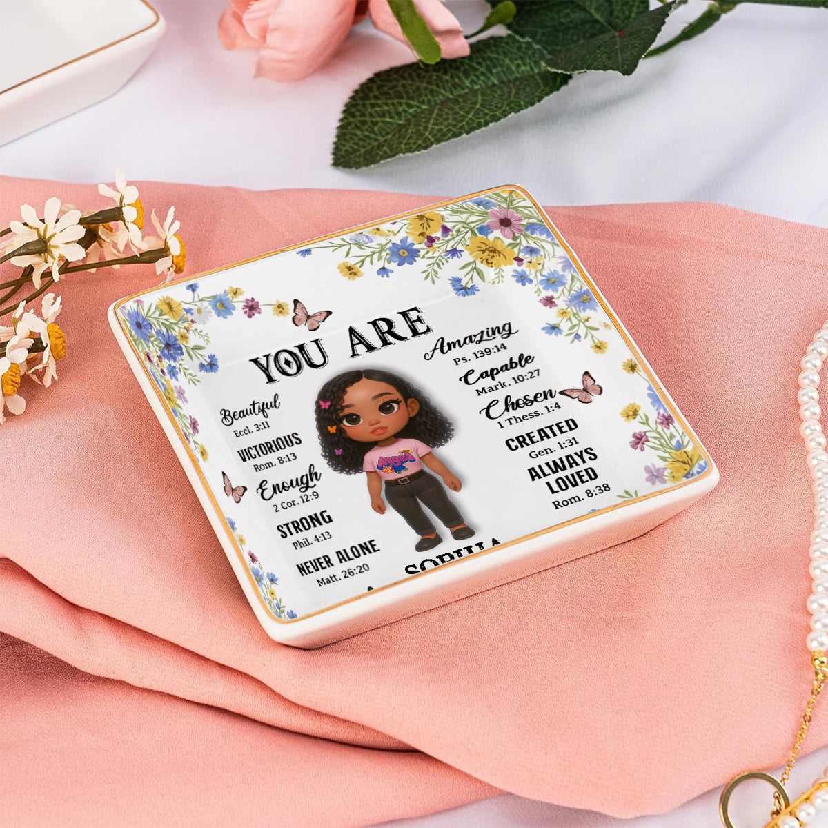 God Says You Are - Personalized Christian Fully Printed Jewelry Dish