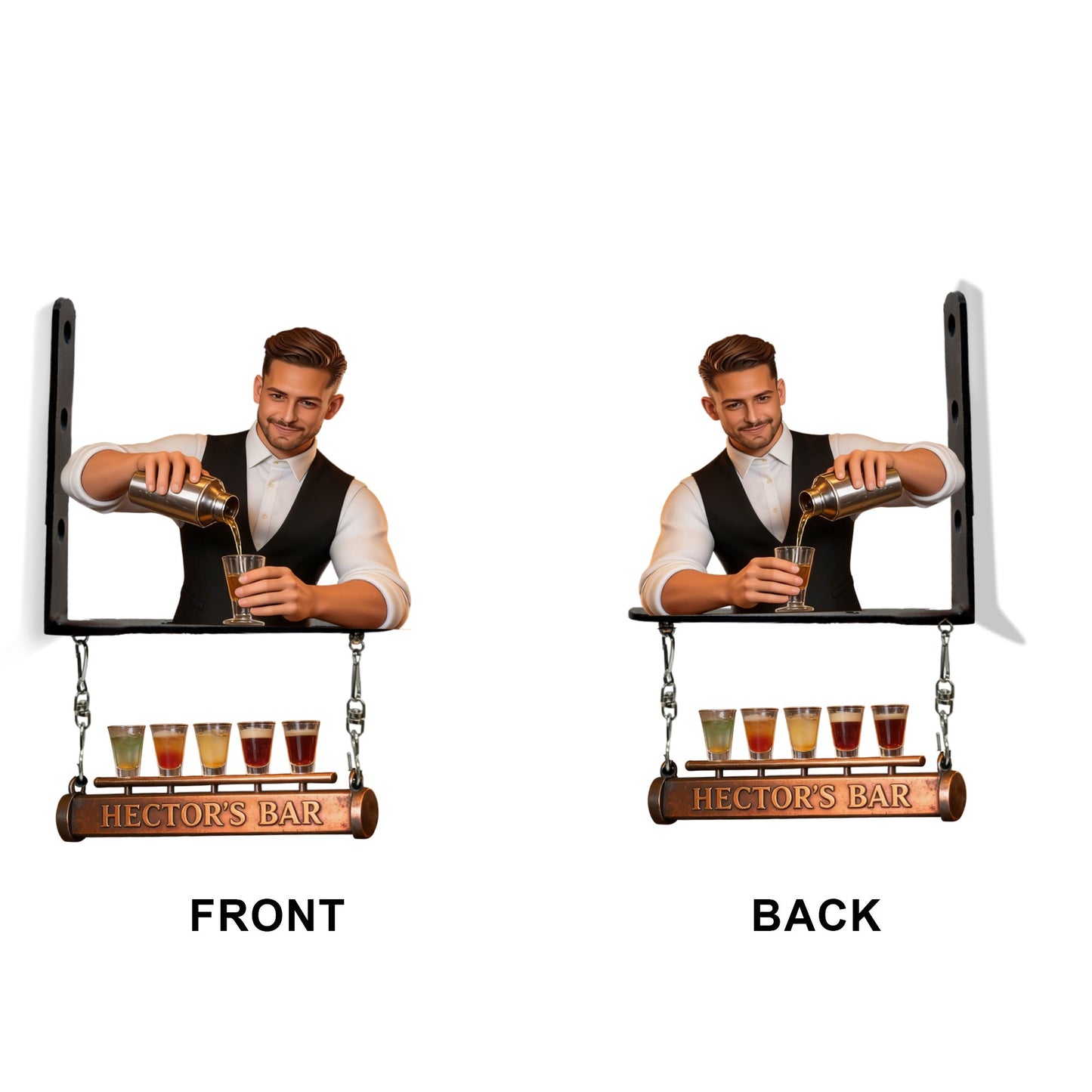 Custom Any Photo - Personalized Bartender Wooden Wall Mount Sign