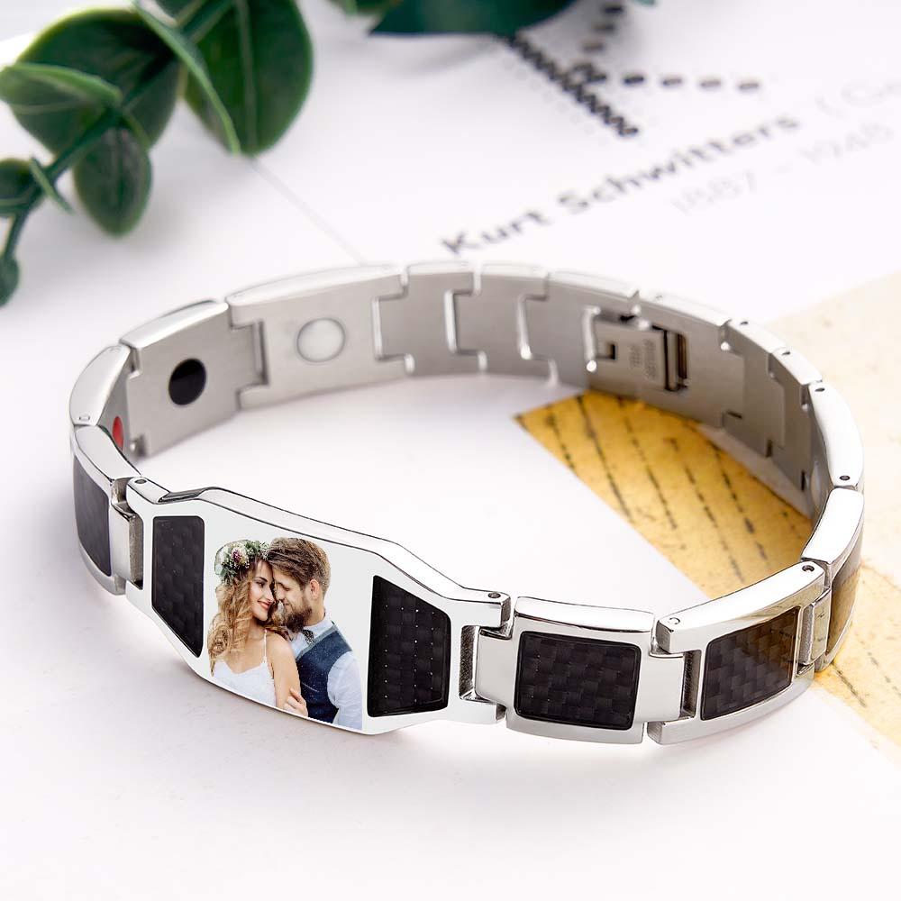 Any Photo - Personalized Photo ID Bar Men's Bracelet Bangle