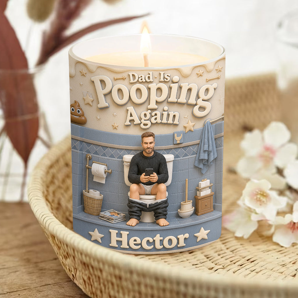 Custom Any Photo - Personalized Father Candle With Wooden Lid