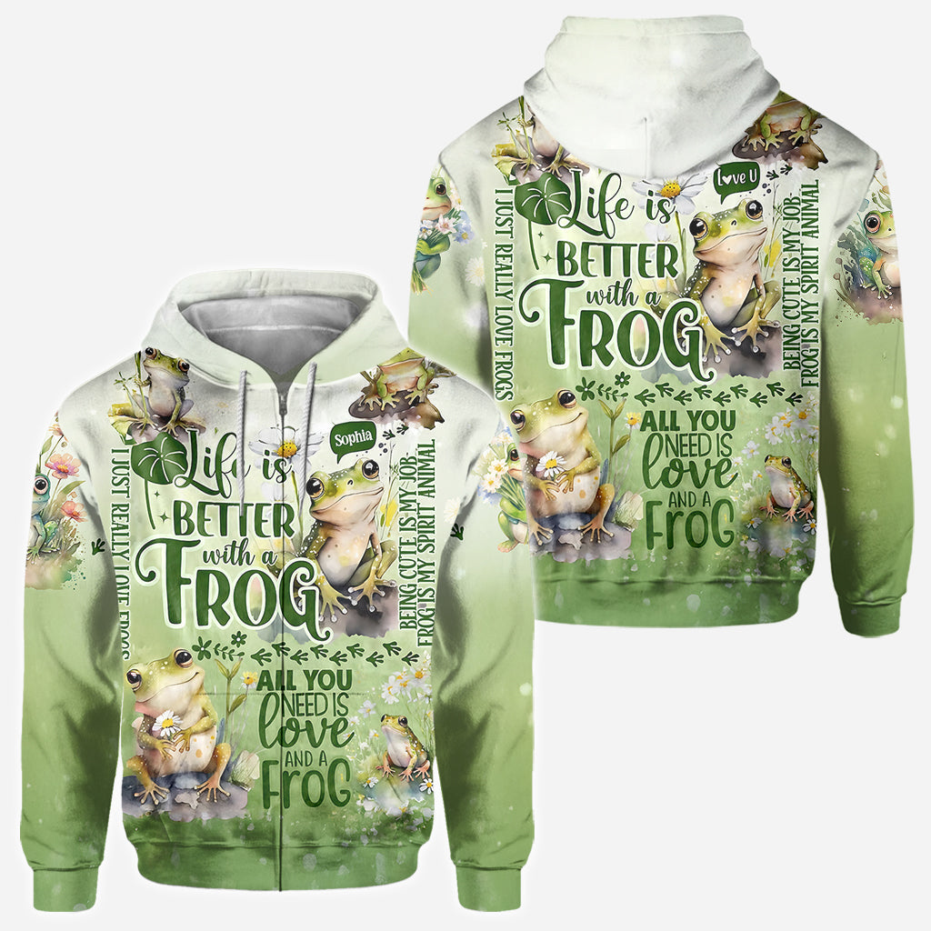 Life Is Better With Frogs - Personalized Frog All Over Shirt