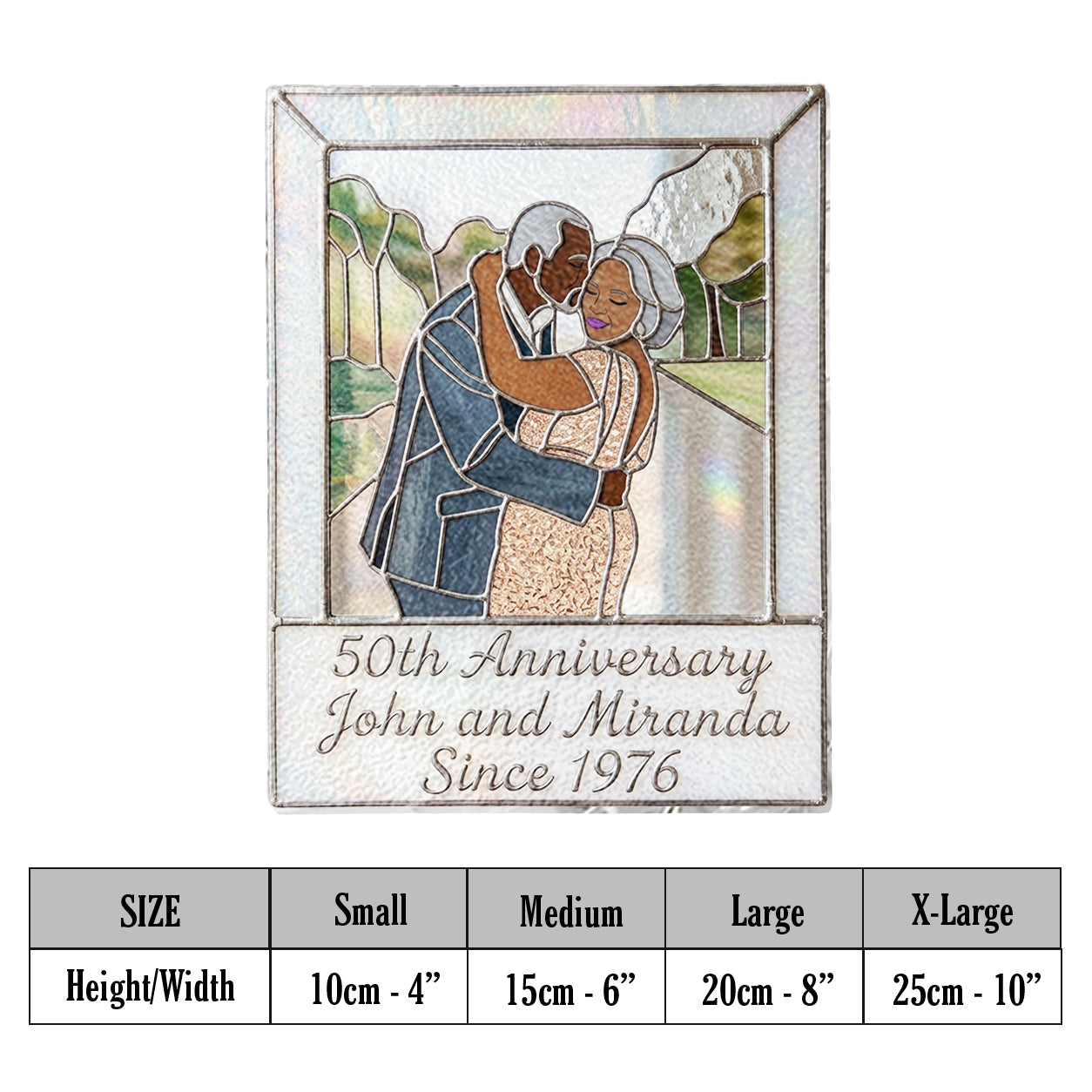 Keep All Moments - Personalized Couple 3D Printed Glass Suncatcher