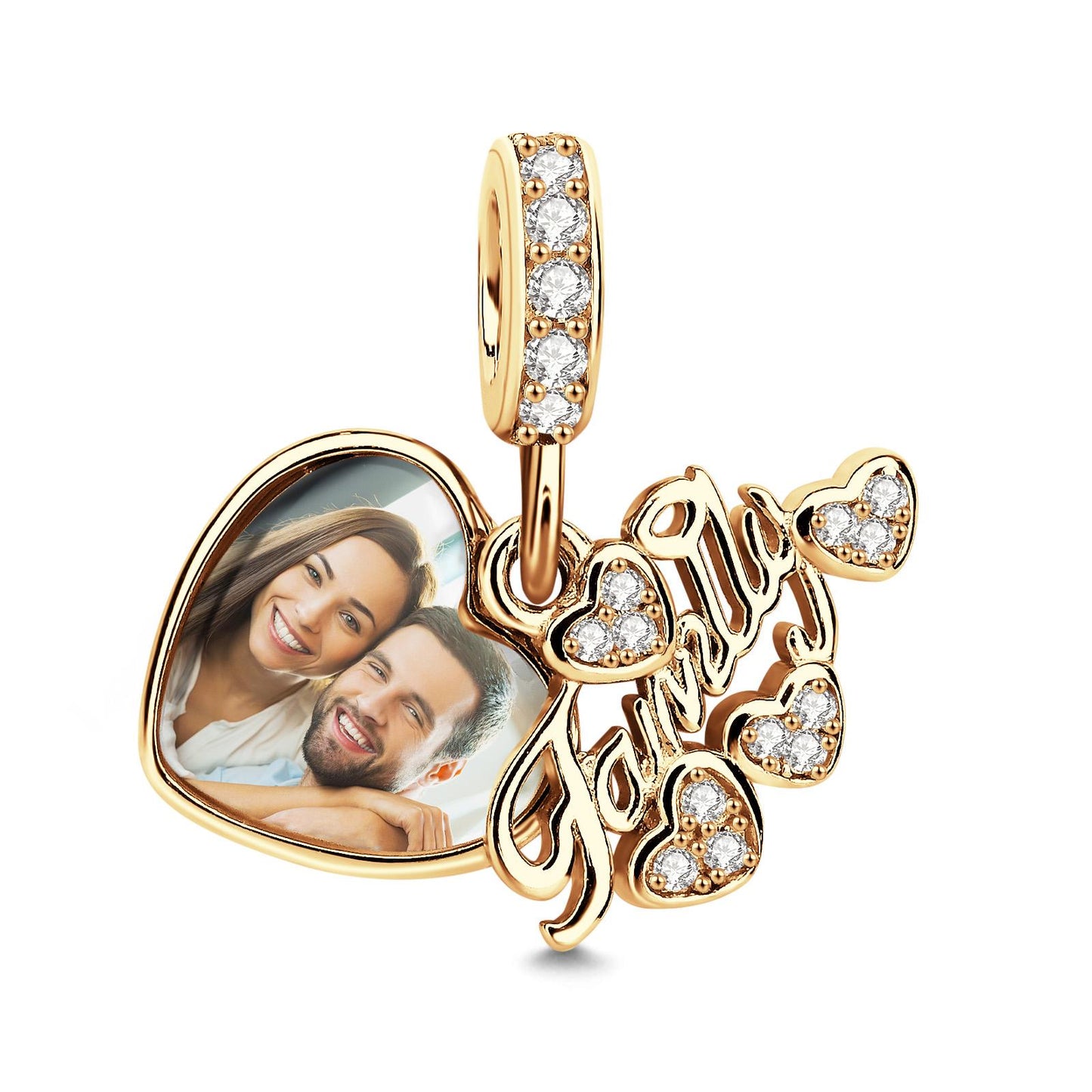 Any Photo - Personalized Family Delicate Heart Charm