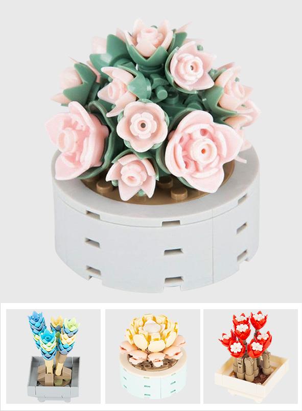 Botanical Flower Building Bricks - Personalized Botanical Flower Building Bricks