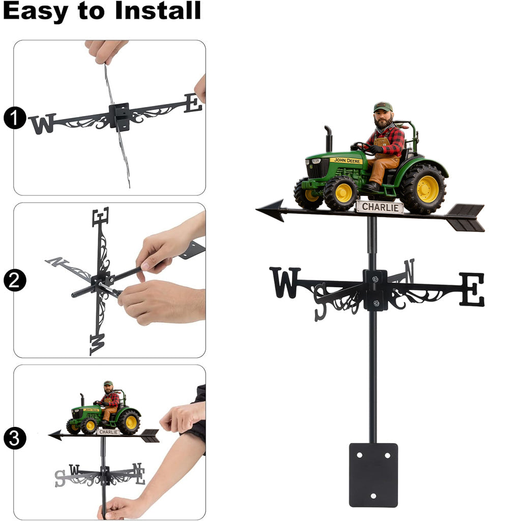 Easily Distracted By Tractors - Personalized Farmer Weather Vane