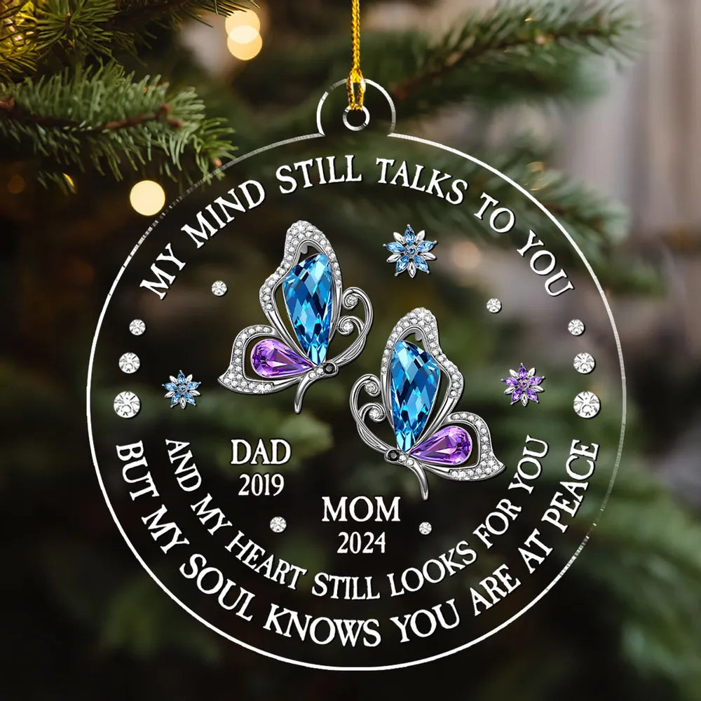 Acrylic Ornament with Butterfly Memorial Design Thoughtful Keepsake Gift for Loved One Remembrance