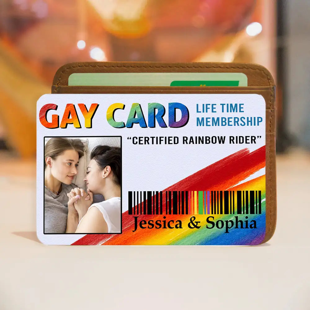 “GAY CARD” Lifetime Membership Metal Wallet Card – Personalized Pride Gift for Lovers