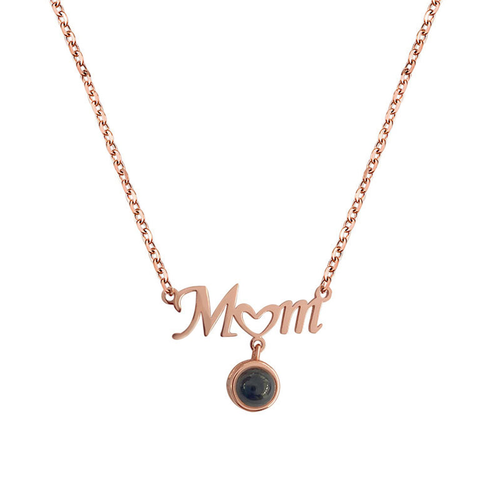 Mom's Heart - Personalized Mother Mom Photo Projection Necklace