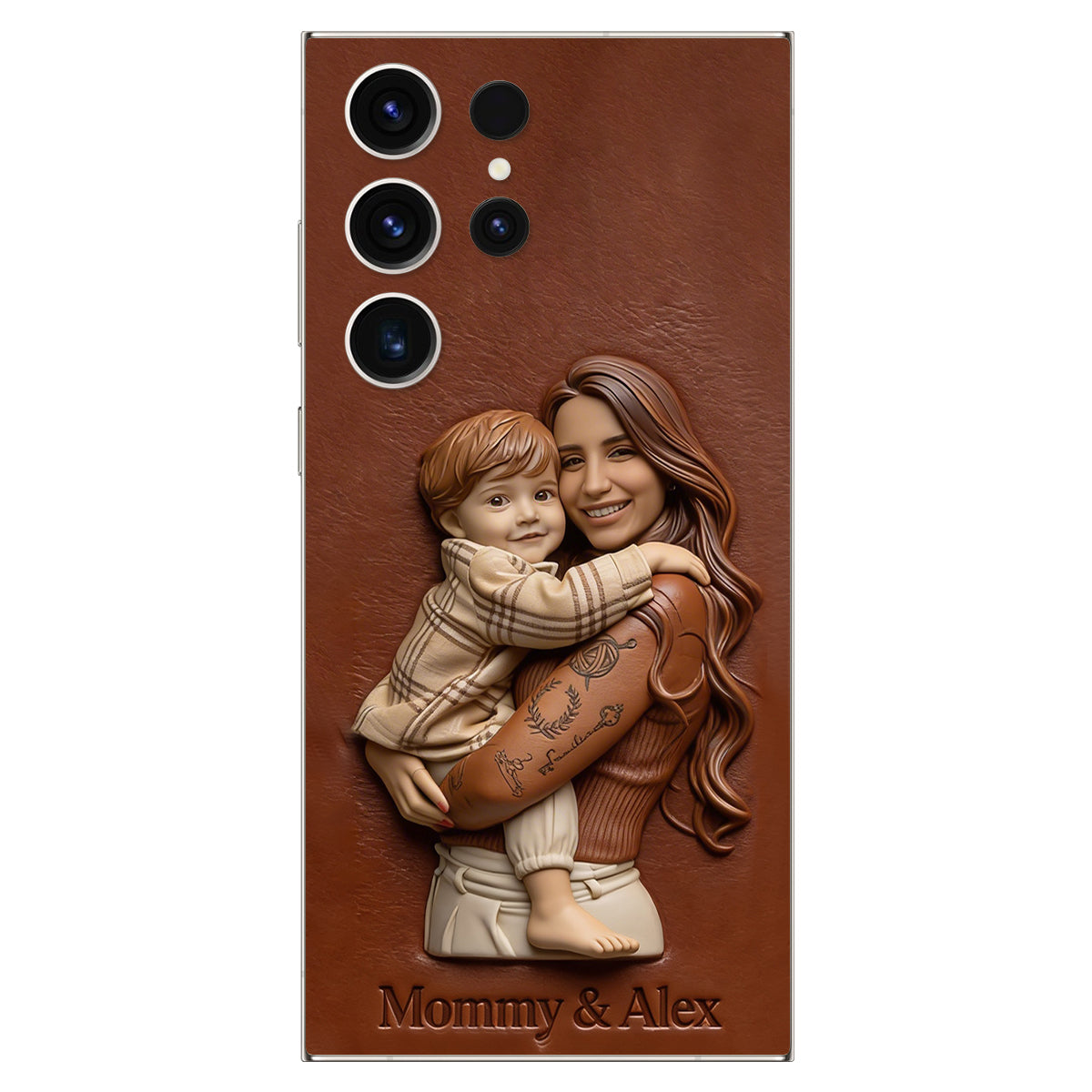 Custom Any Photo Gift For Mom, Grandma - Personalized Mother Leather Phone Case