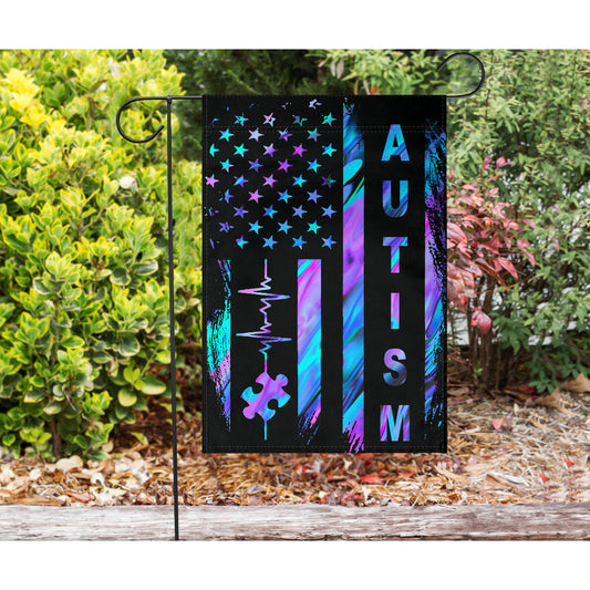 Autism Awareness American Flag Autism Awareness Garden Flag 0622