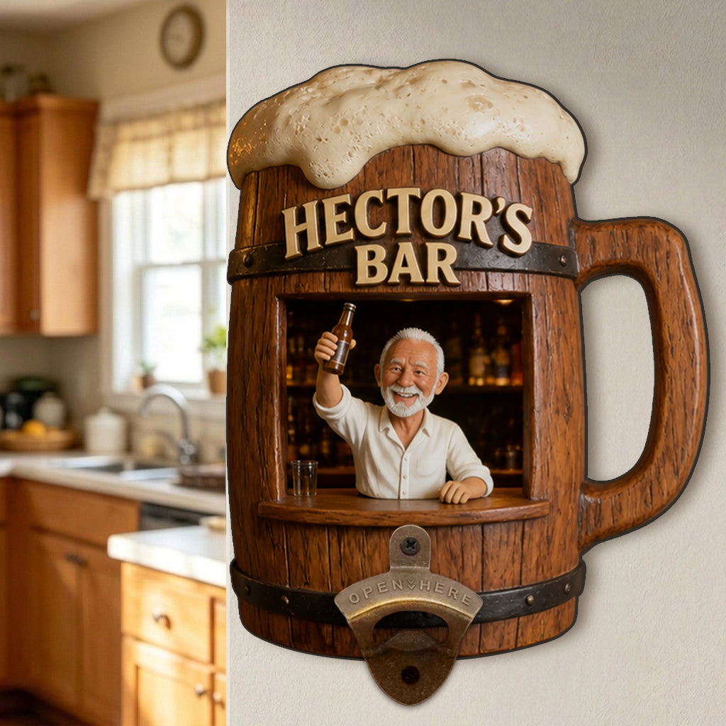 Funny Wall-Mounted Bottle Opener, Bar Custom Decoration - Personalized Beer Wall Bottle Opener