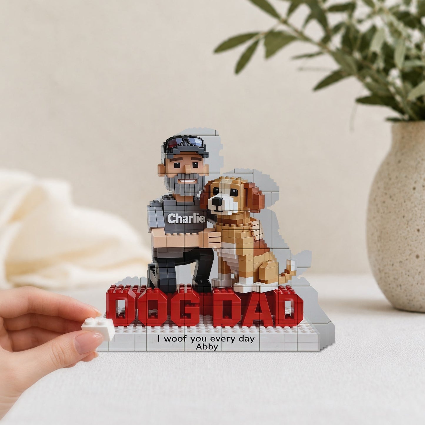 Gift For Dog Dad - Personalized Dog Shaped Building Blocks