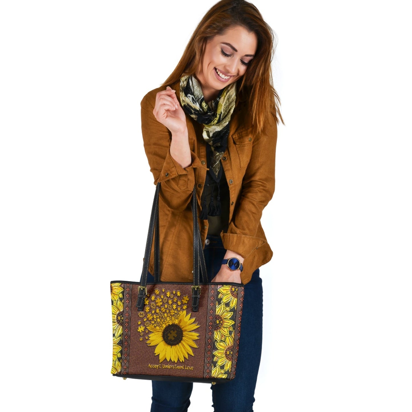 Accept Understand Love Autism Awareness Leather Bag 0622