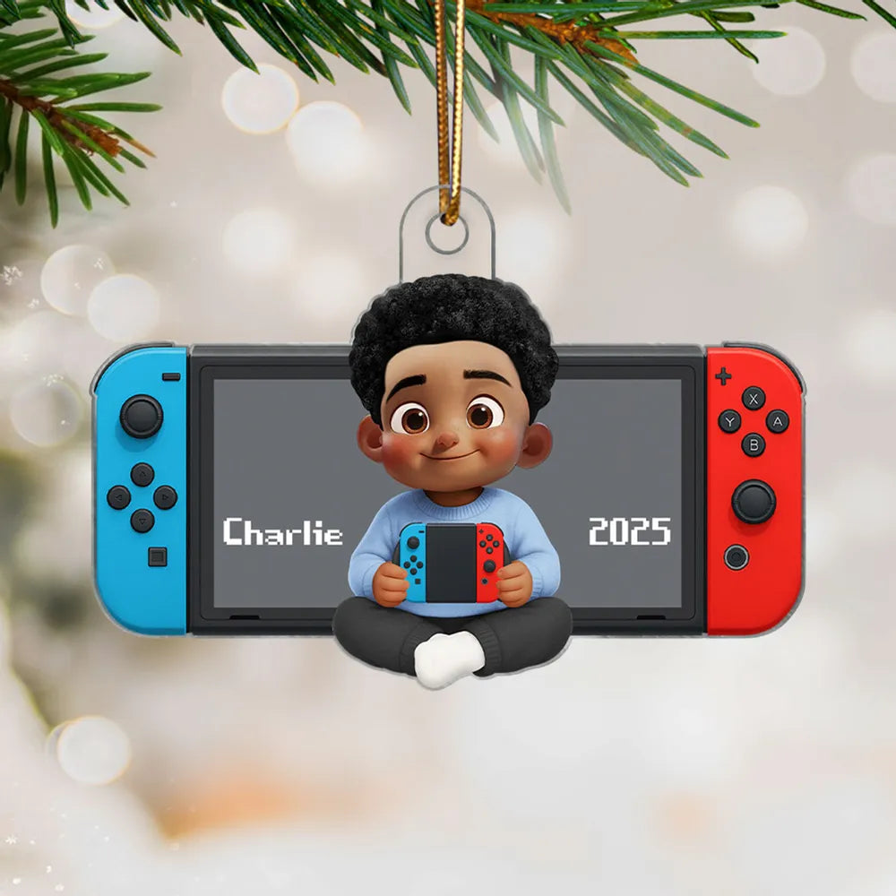 Acrylic Ornament with Game Console Theme, Festive Playful Design, Perfect Gift for Kids and Gamers