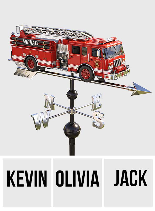 Fire Truck - Personalized Firefighter Weather Vane