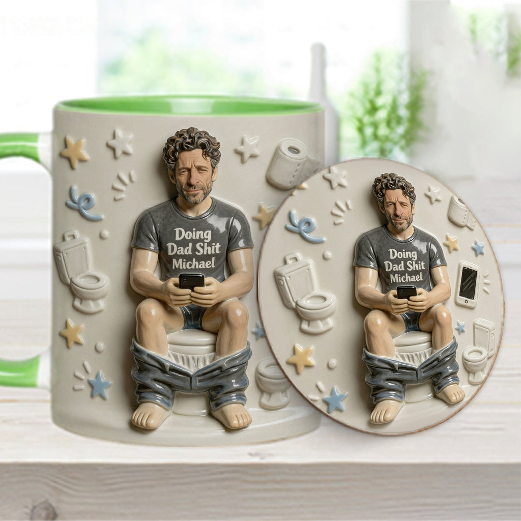 Best Time Of Day - Personalized Father Accent Mug & Coaster