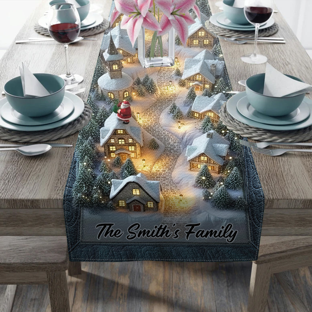 Christmas Village - Personalized Christmas Table Runner