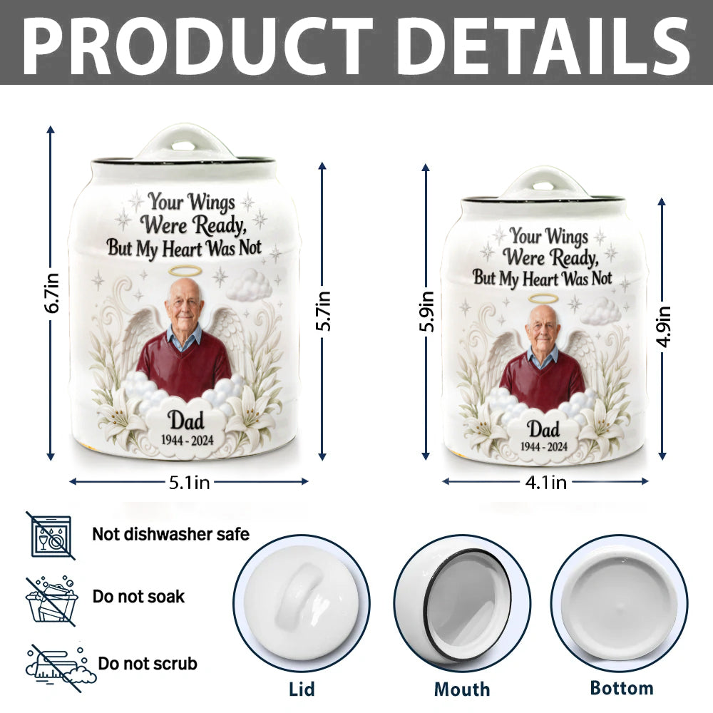 Custom Made Ceramic Urn From Any Photo - Personalized Memorial Urn
