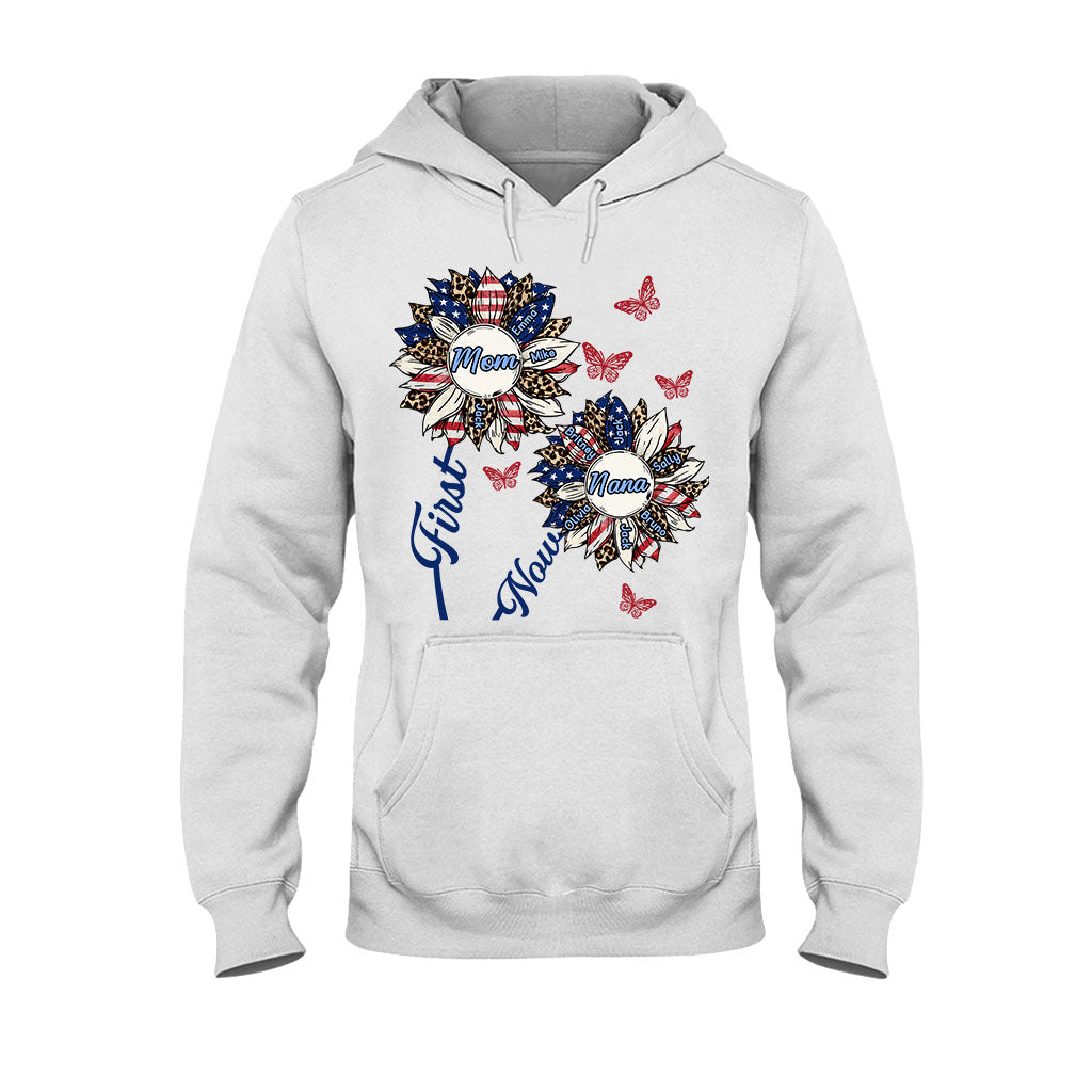 First Mom Now Grandpa - Personalized Grandma T-shirt And Hoodie