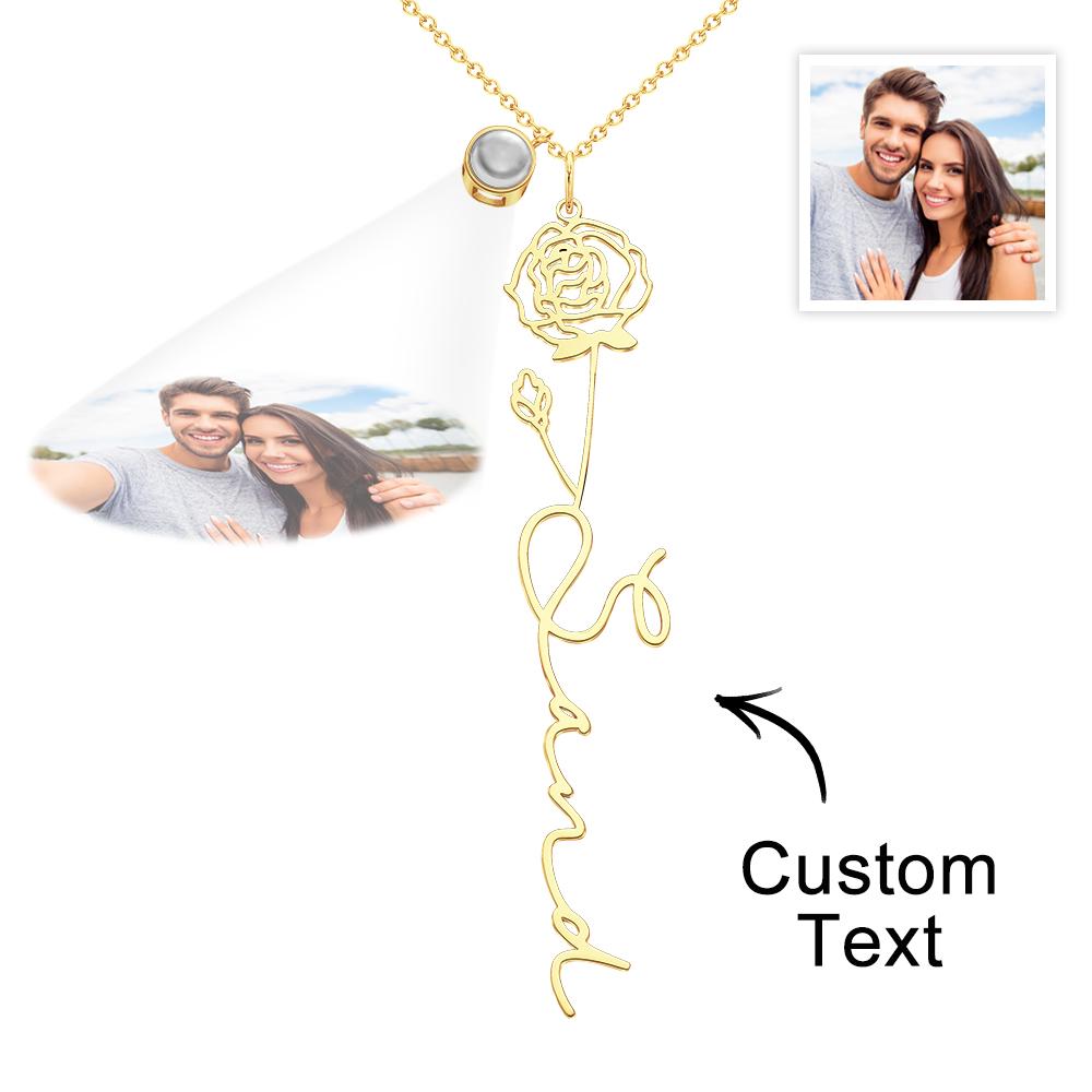 Birth Flower Photo Projection Charm - gift for anyone, who lost a loved one - Personalized Birth Flower Photo Projection Charm