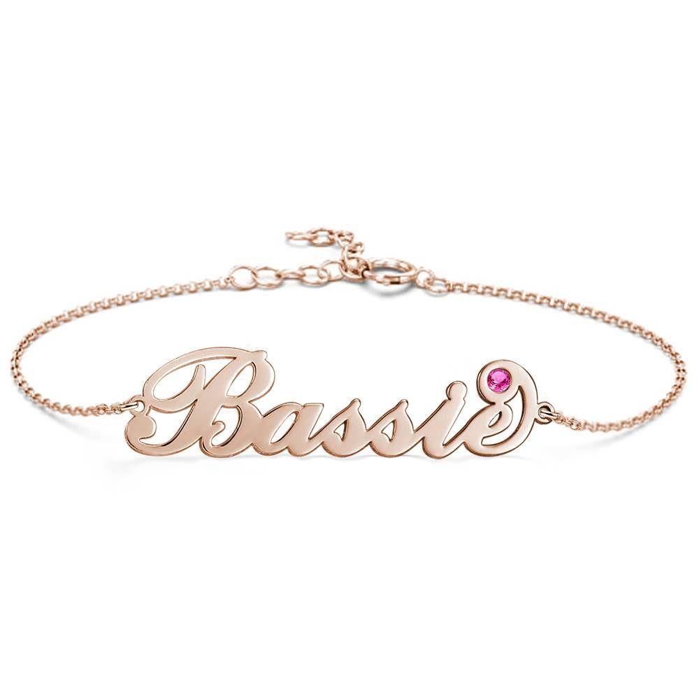 Any Name - Personalized Name Bracelet with Custom Birthstone