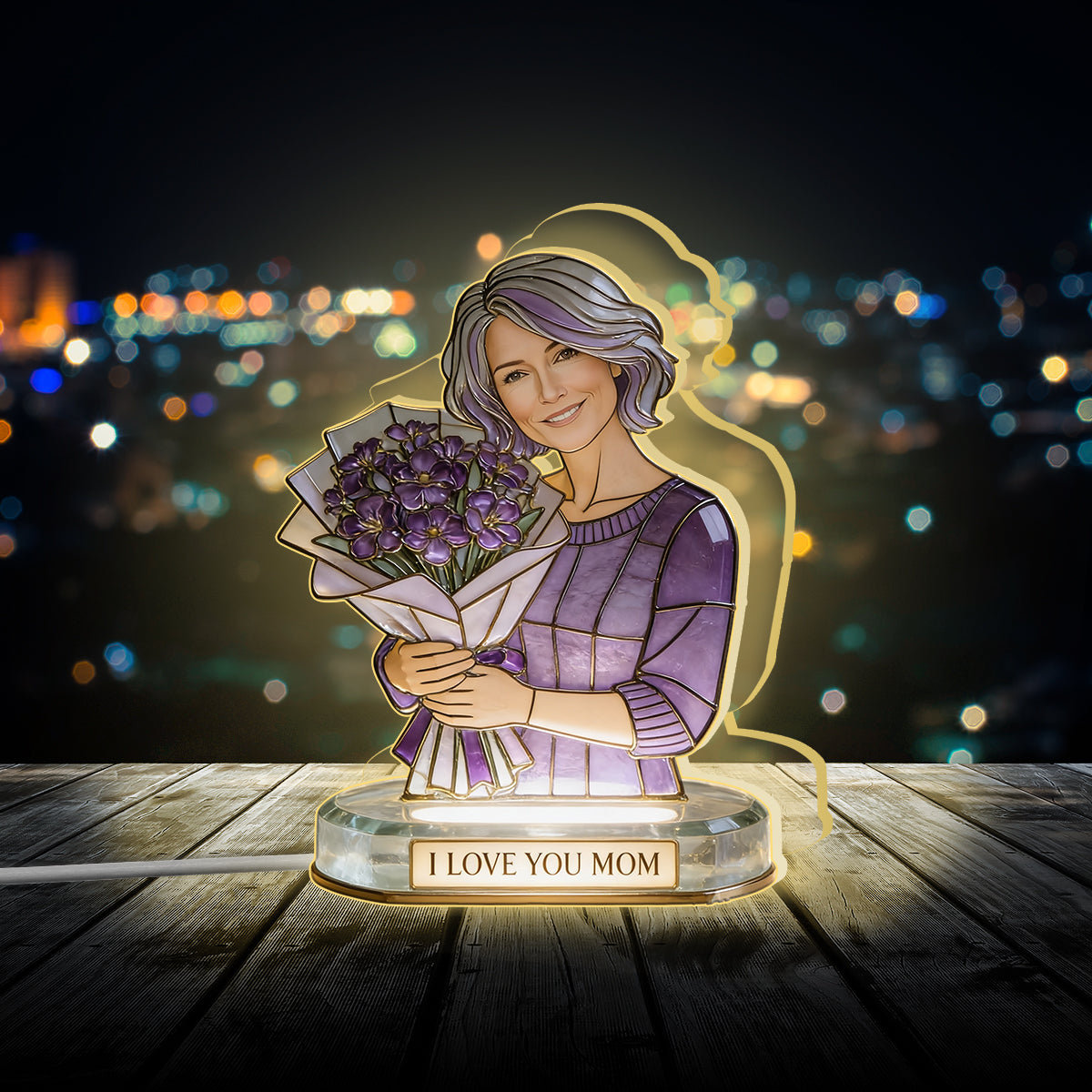 I Love You - Personalized Mother Acrylic LED Night Light