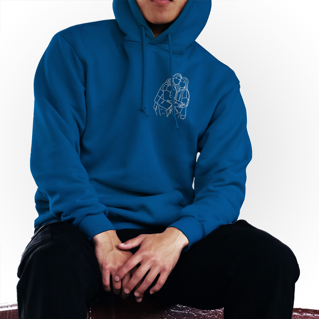 Custom Line Art - Personalized Sibling Embroidered Hoodie