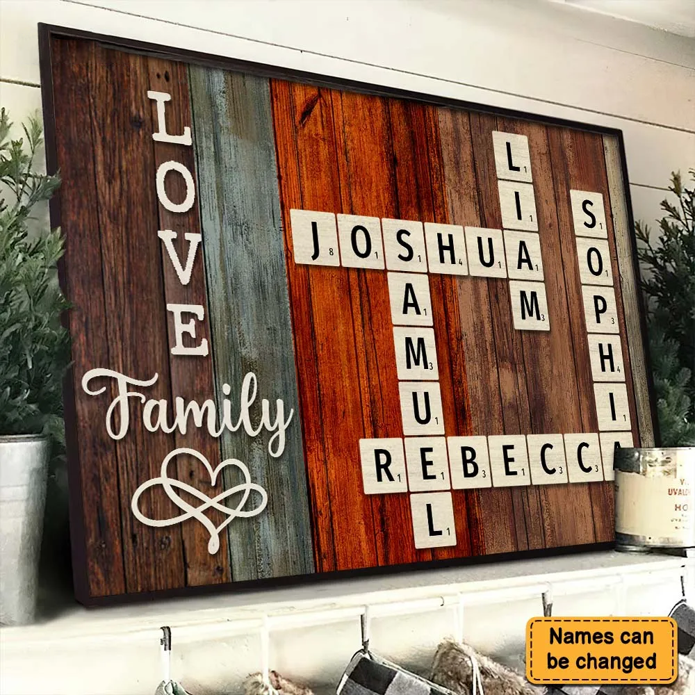Personalized Family Name Crossword Poster – A Unique Gift for Loved Ones