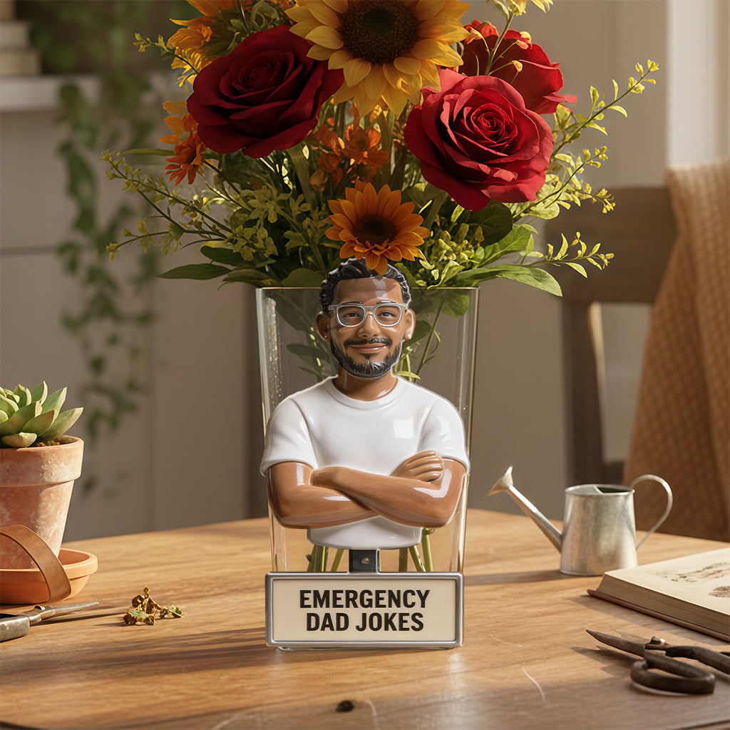 Emergency Dad Jokes Container - Personalized Father Acrylic Pot
