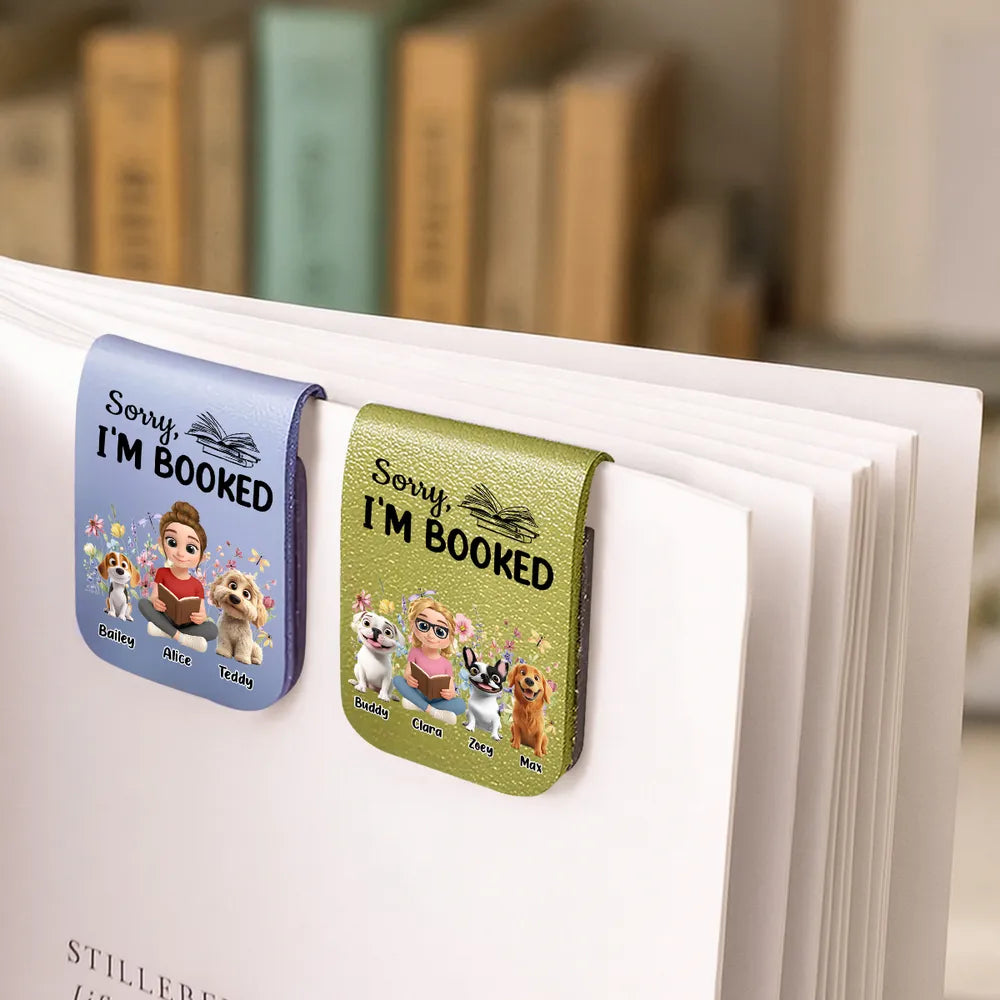 Personalized Leather Magnetic Bookmark, Humorous Design with Cute Illustration, Ideal Book Companion