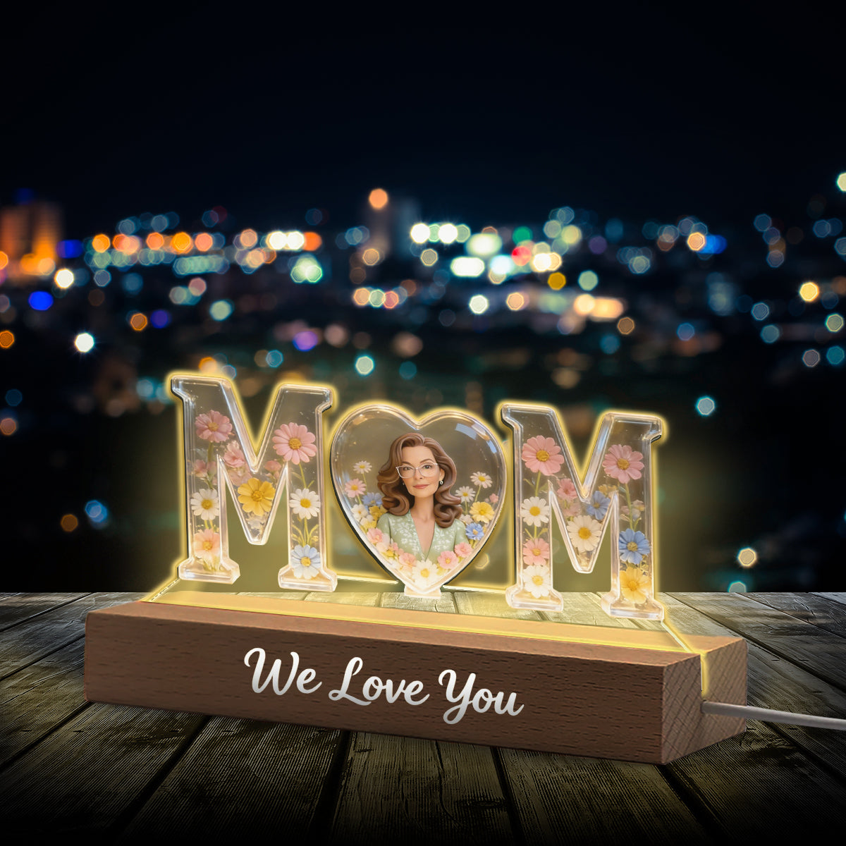 Custom Any Photo, Best Gift For Mom - Personalized Mother Shaped Led Night Light