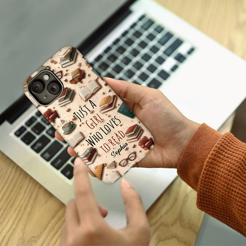 Just a Girl who Loves to Read - Personalized Book Full Print Phone Case