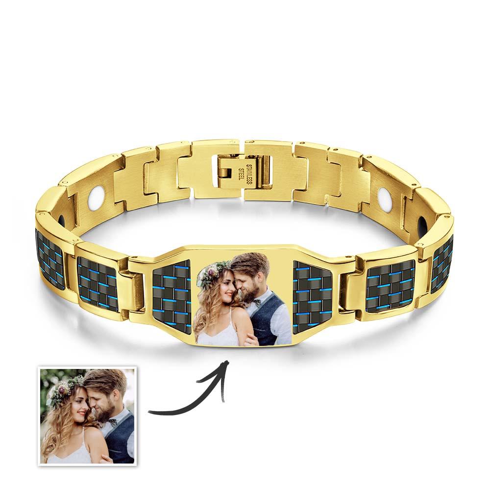 Any Photo - Personalized Photo ID Bar Men's Bracelet Bangle