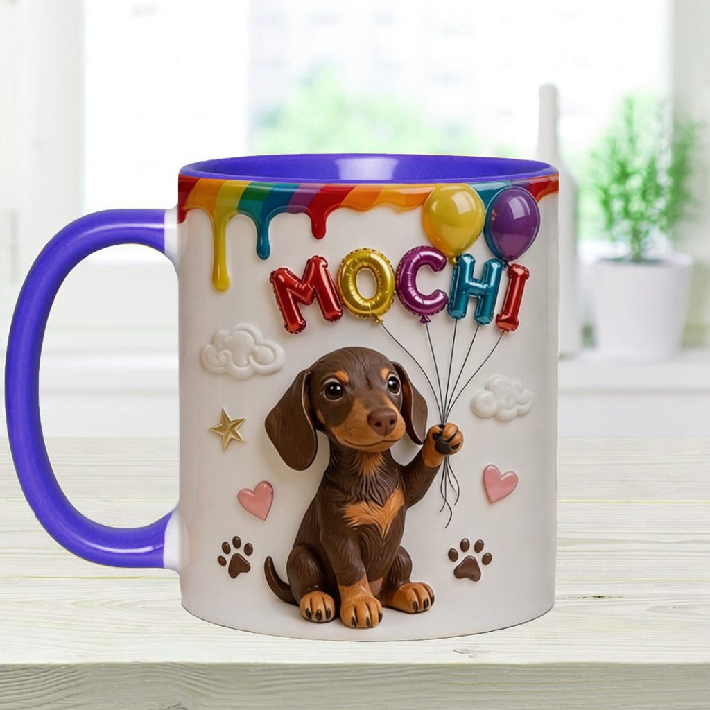 Custom Pet Name Ballon - Personalized Dog Accent Mug With Gift Box