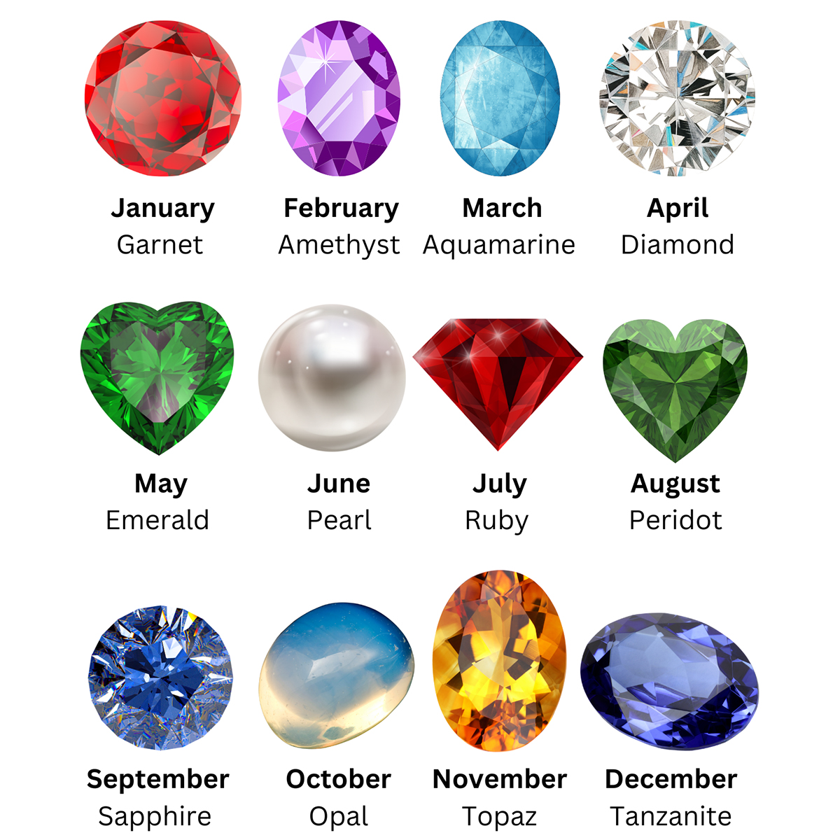 Any Photo Birth Stone Style - Personalized Birth Stone Shaped Metal Pendant Necklace