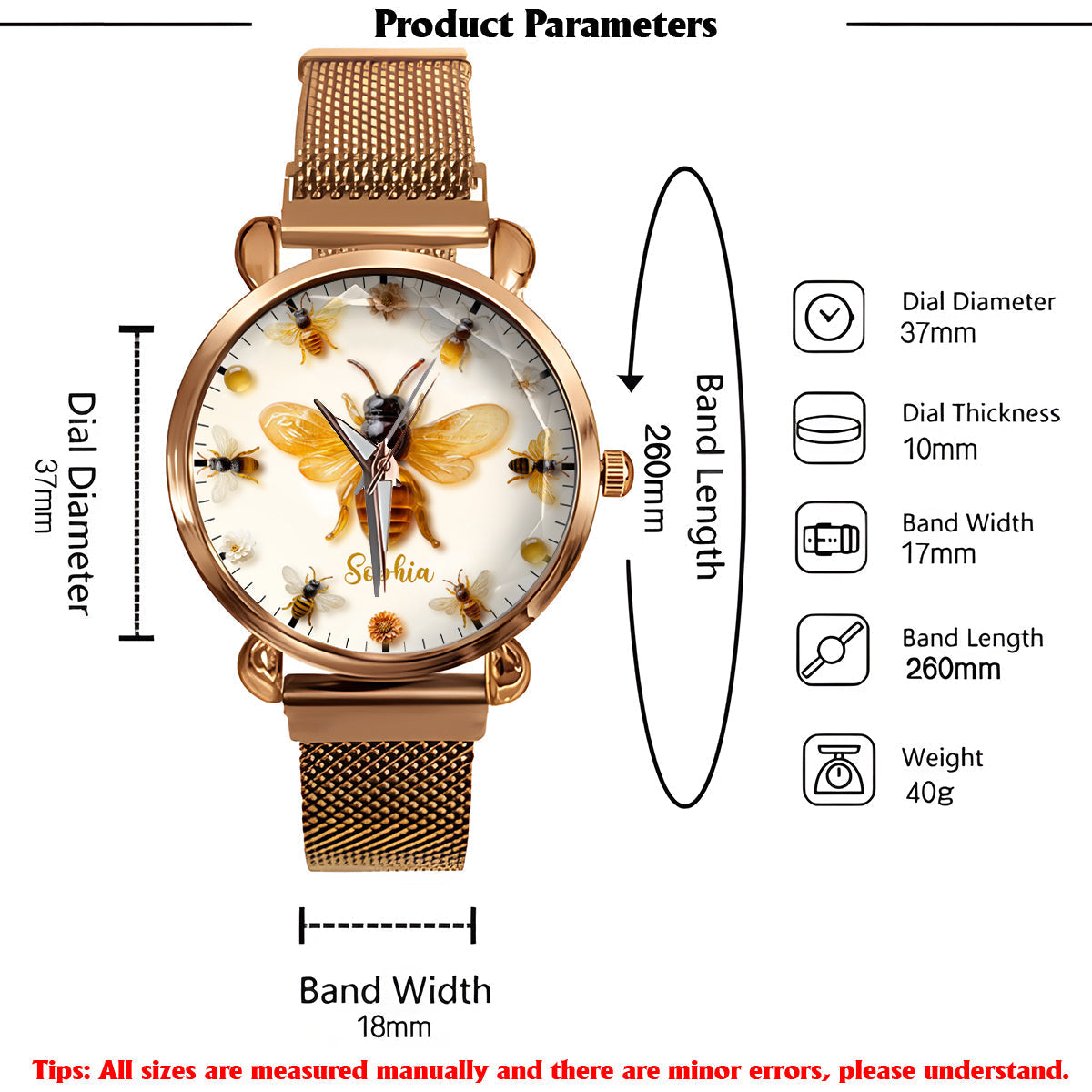 Just A Girl Who Loves Bees - Personalized Bee Women Hand Watch