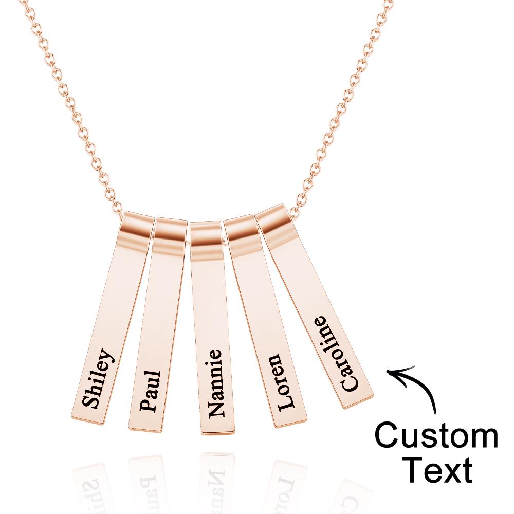 Any Name - Personalized Family Engraved Vertical 1-5 Names Necklace