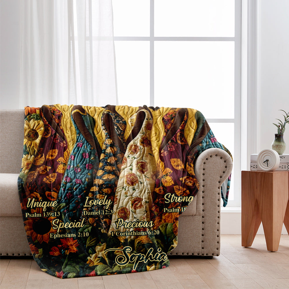 God Says You Are - Personalized African American Blanket