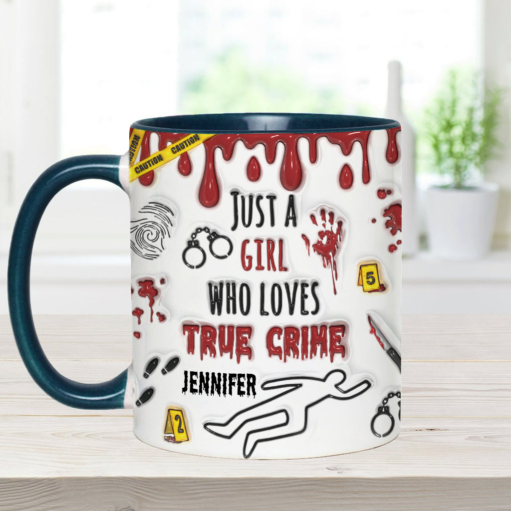 Just A Girl Who Loves True Crime - Personalized Accent Mug