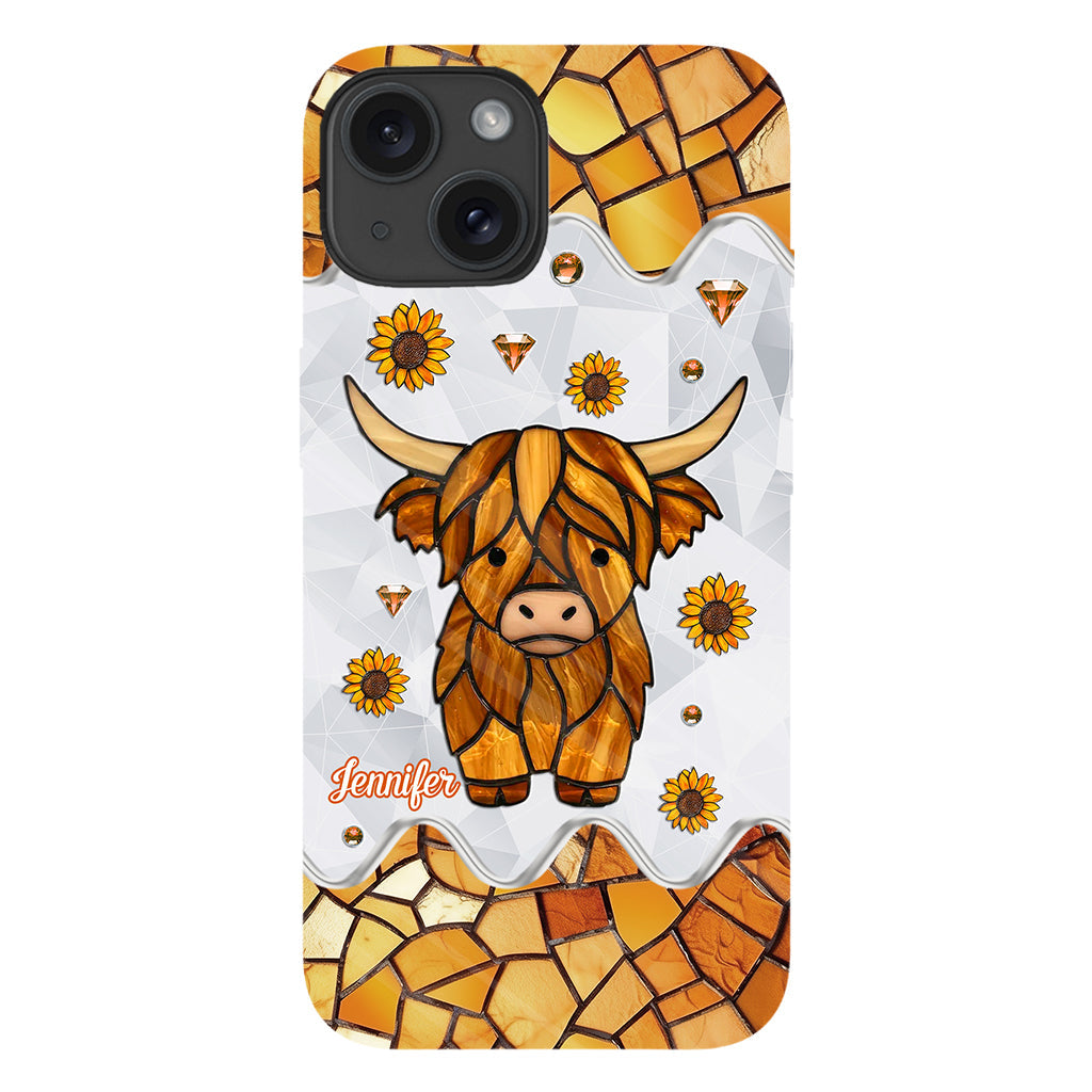 Adorable Highland Cow - Personalized Highland Cow Full Print Phone Case