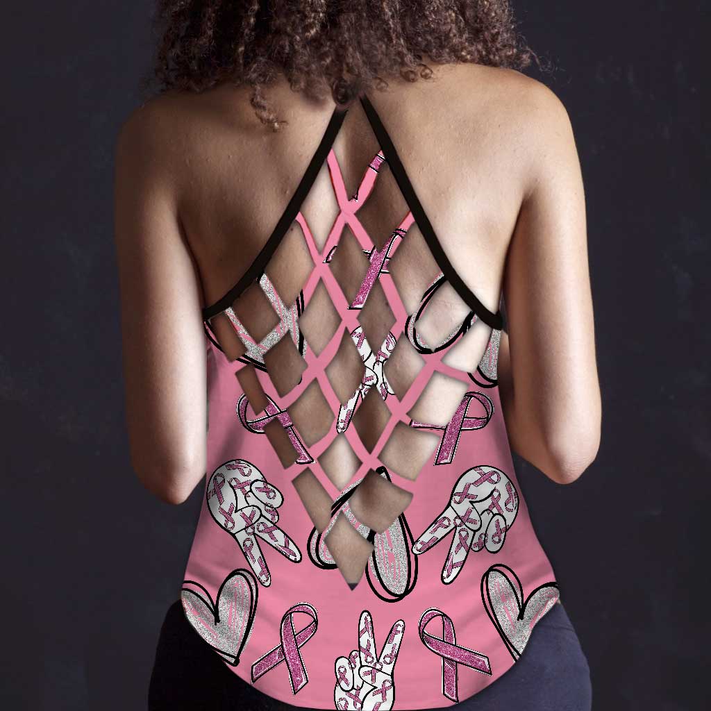 In October We Wear Pink  - Breast Cancer Awareness Cross Tank Top