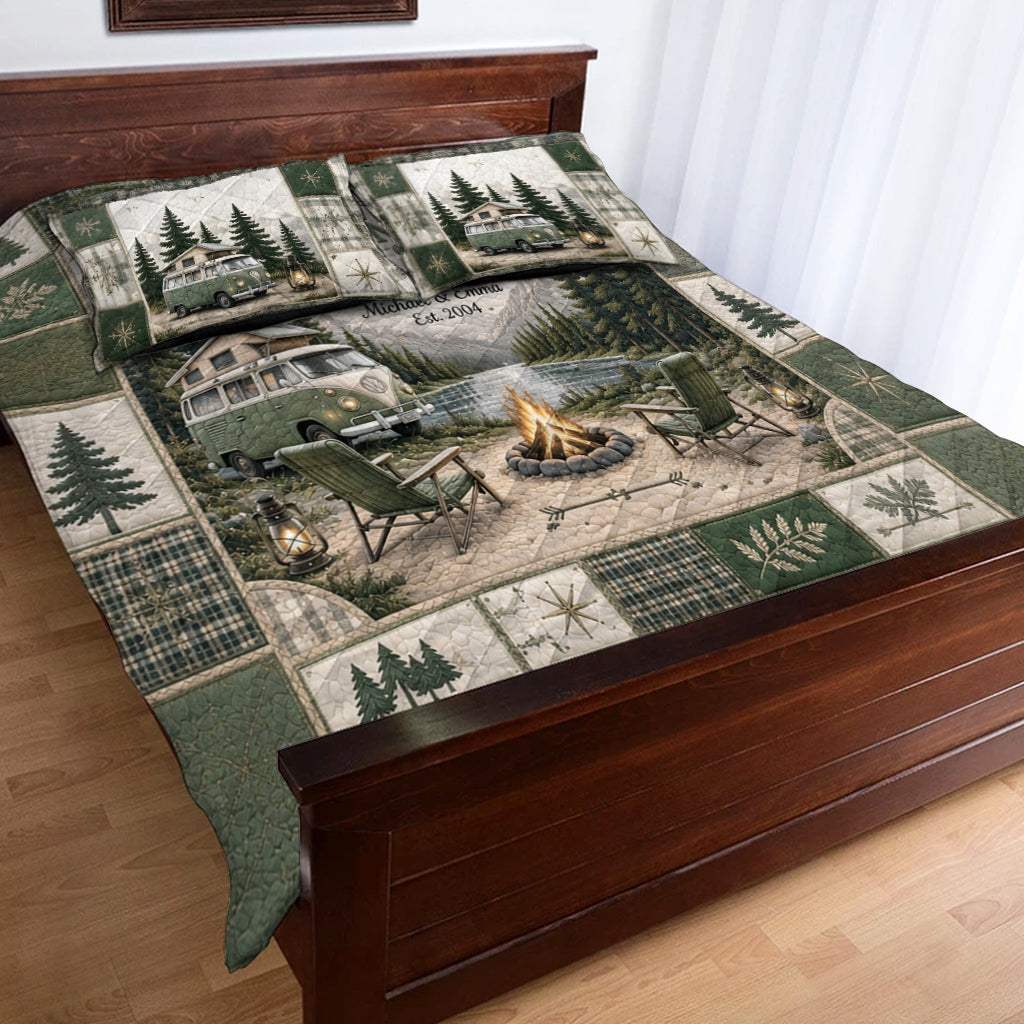 Camping Partners For Life - Personalized Camping Quilt Set
