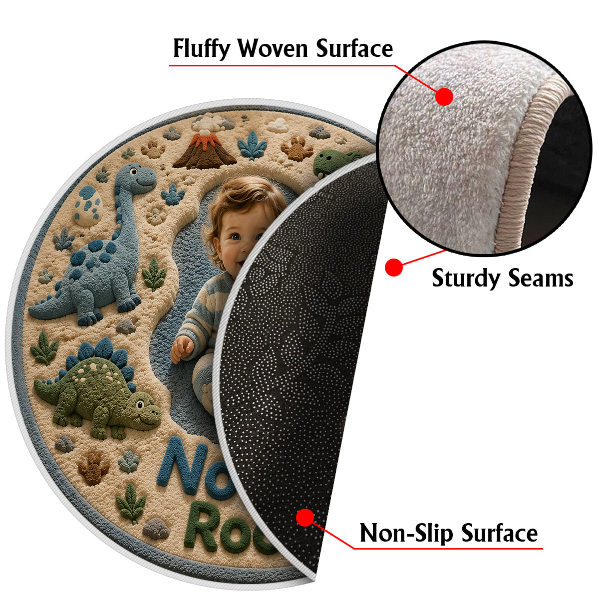 Any Photo Perfect Gift For Kids - Personalized Kid Non-Slip Tufted Rug