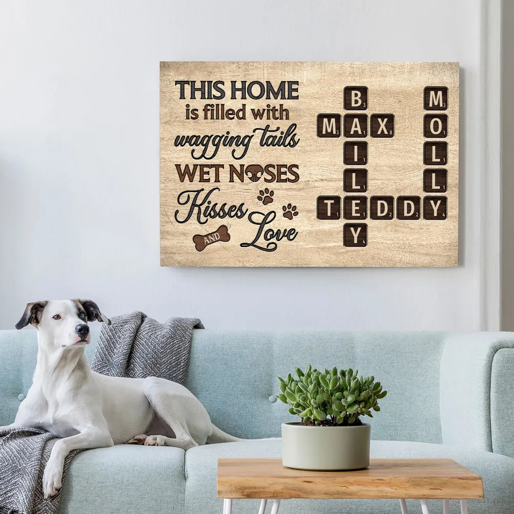 A House is Not a Home Without Paw Prints – Custom Pet Name Puzzle Poster, Ornament, Plaque, Pillow, Cup & More – Personalized Gift for Dog Lovers