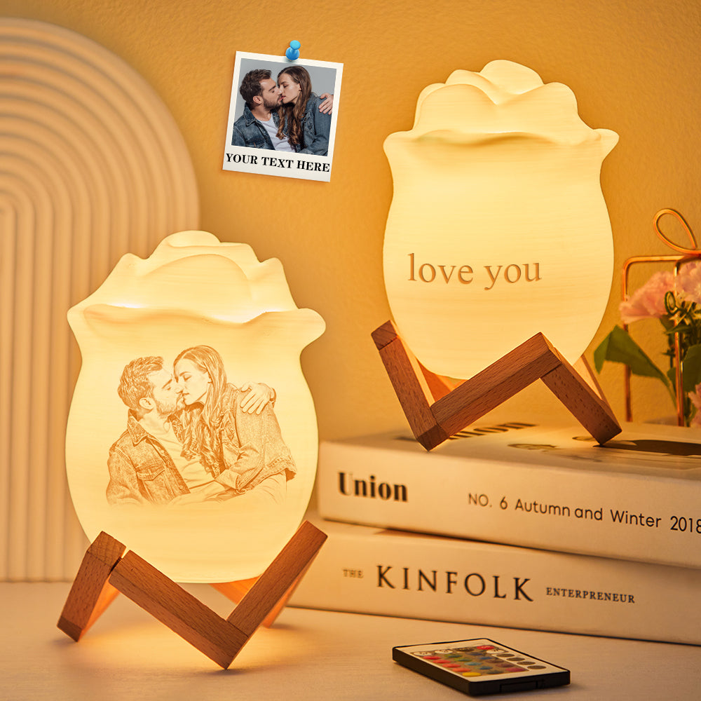 Any Photo Roses Lights - Personalized Any Photo Rose Lamp