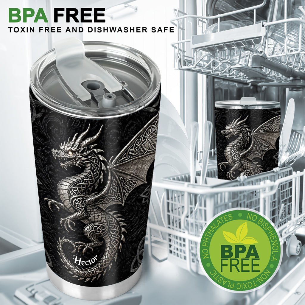 Celtic Knot Dragon - Personalized Dragon Tumbler