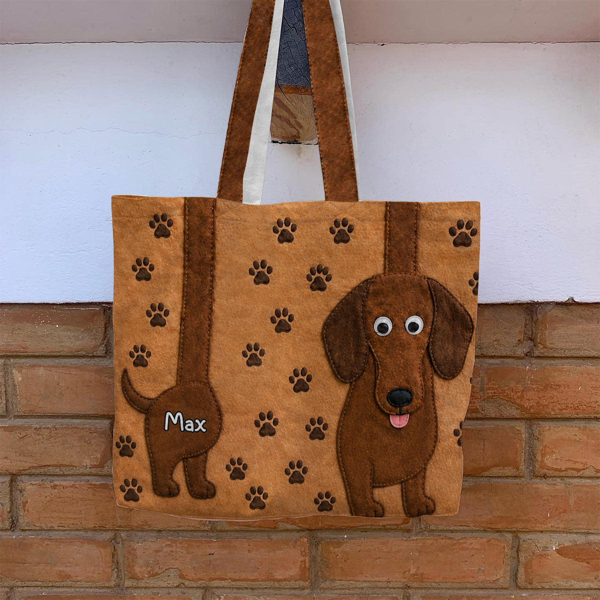 Funny Dog Lovers Gift - Personalized Dog Quilted Tote Bag