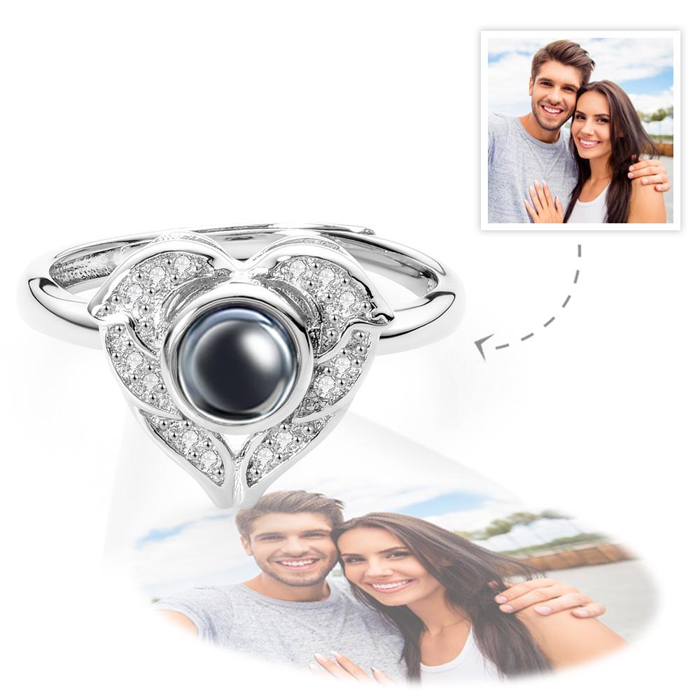 Any Photo - Personalized Couple Angel Wing Projection Ring