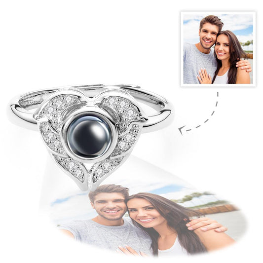Any Photo - Personalized Couple Angel Wing Projection Ring