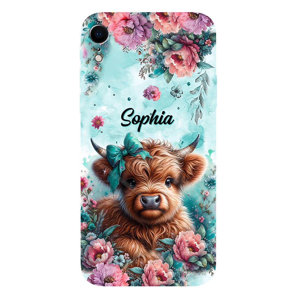 Baby Highland Cow - Personalized Highland Cow Full Print Phone Case